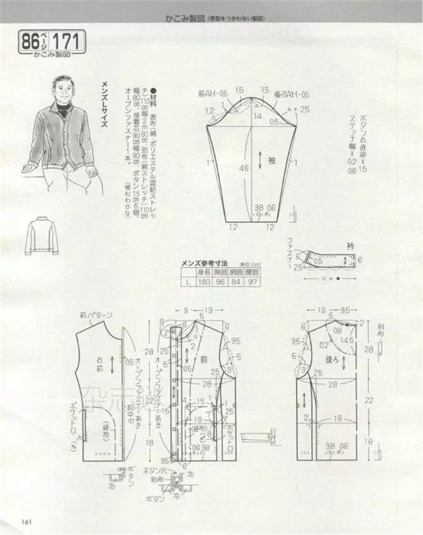 图纸集 | 男士衬衫,夹克,卫衣,马甲裁剪图