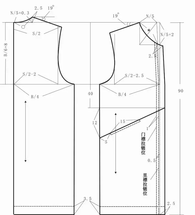 ×200cm      01      结构图纸             工艺要求      男式风衣
