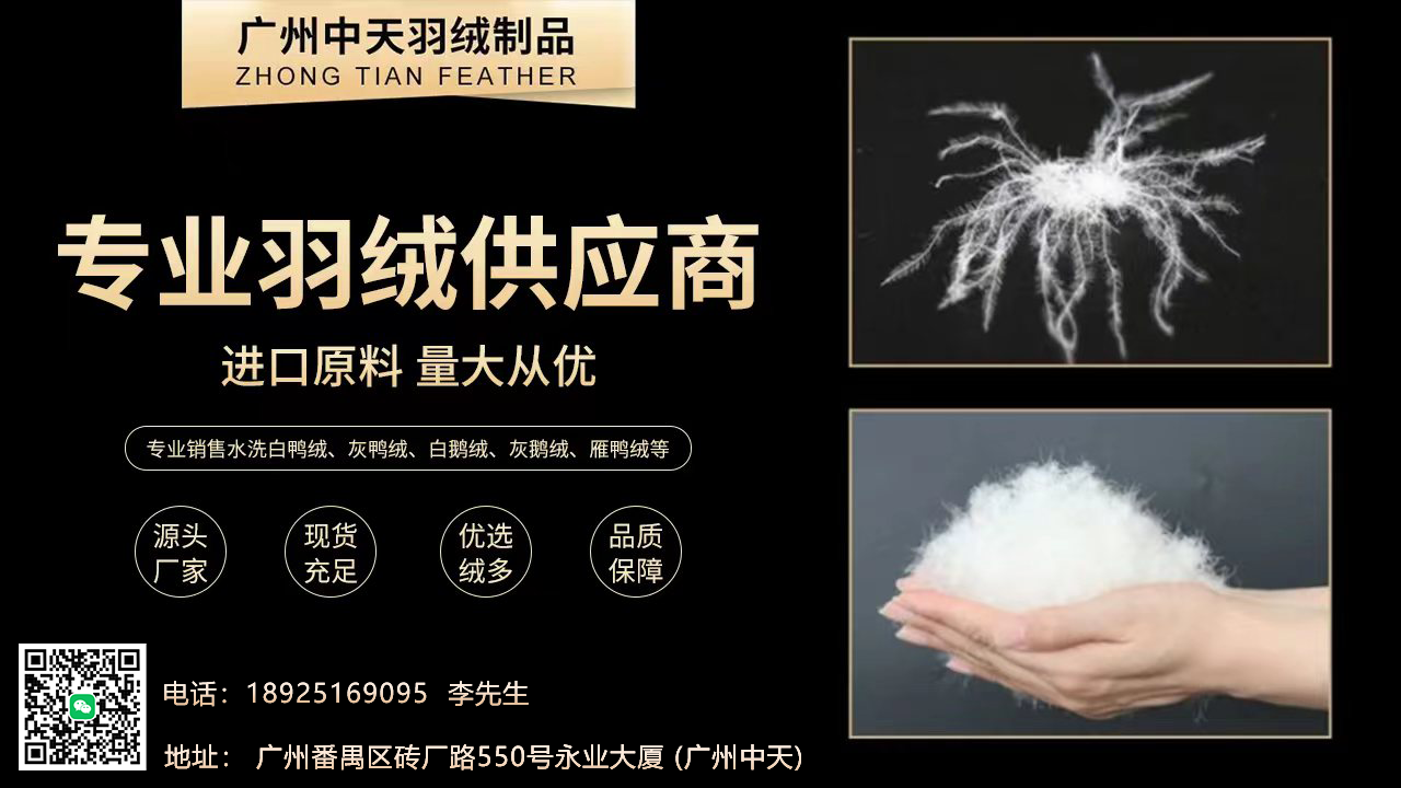 广州中天羽绒制品-专业羽绒供应商寻客户